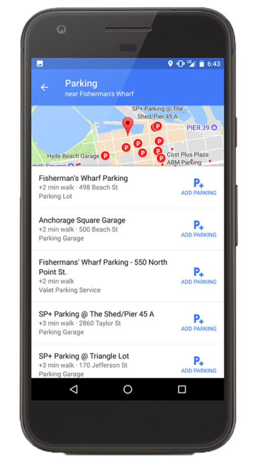 Google Finds Space for More Parking Features In Google Maps (Phone Scoop)